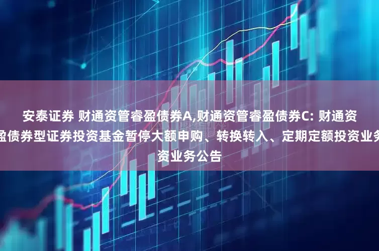 安泰证券 财通资管睿盈债券A,财通资管睿盈债券C: 财通资管睿盈债券型证券投资基金暂停大额申购、转换转入、定期定额投资业务公告