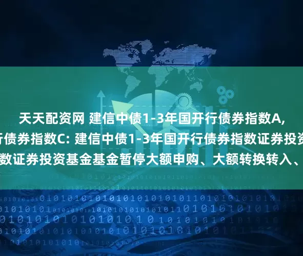 天天配资网 建信中债1-3年国开行债券指数A,建信中债1-3年国开行债券指数C: 建信中债1-3年国开行债券指数证券投资基金基金暂停大额申购、大额转换转入、定期定额投资公告