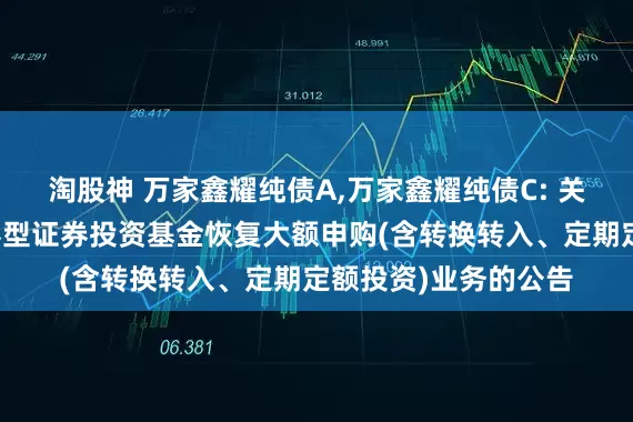 淘股神 万家鑫耀纯债A,万家鑫耀纯债C: 关于万家鑫耀纯债债券型证券投资基金恢复大额申购(含转换转入、定期定额投资)业务的公告