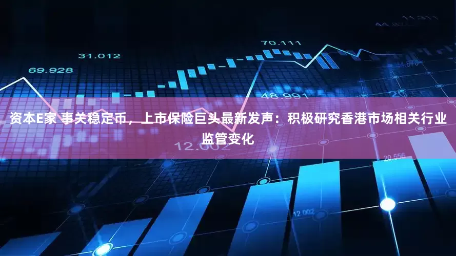 资本E家 事关稳定币，上市保险巨头最新发声：积极研究香港市场相关行业监管变化