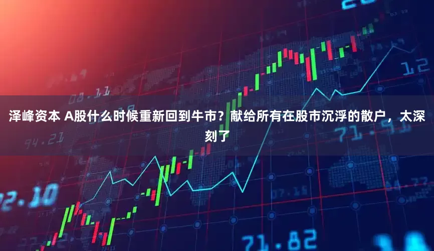 泽峰资本 A股什么时候重新回到牛市？献给所有在股市沉浮的散户，太深刻了